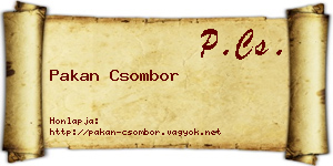 Pakan Csombor névjegykártya